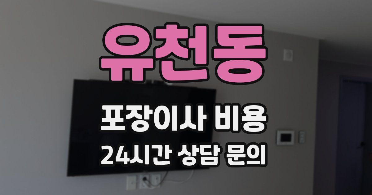 유천동 포장이사 비용