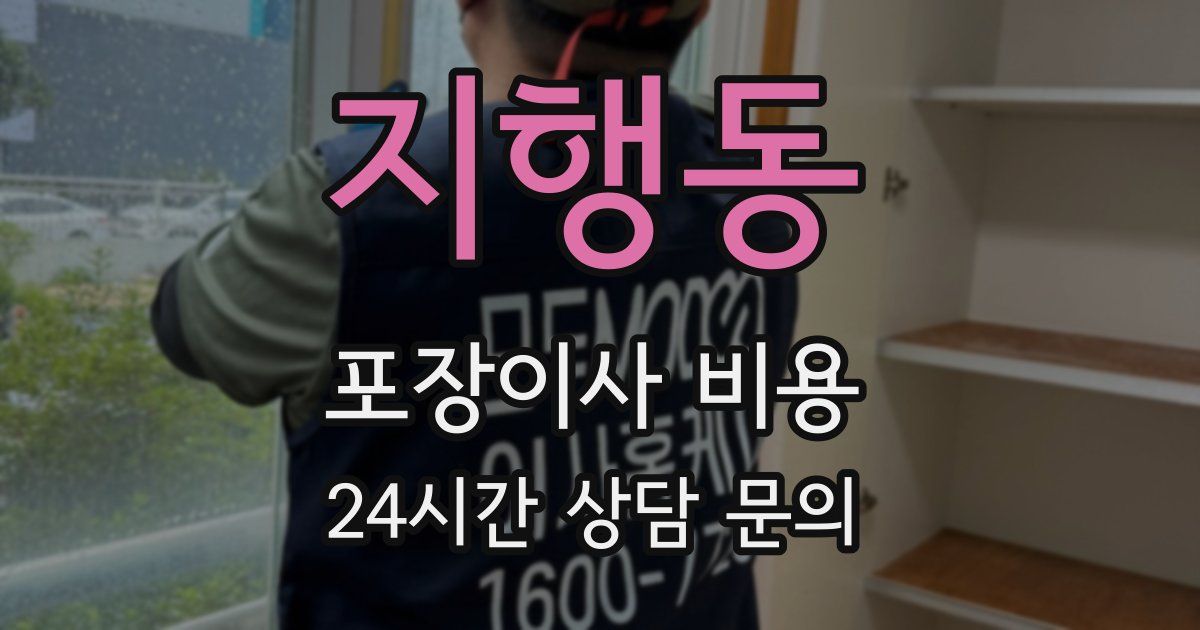 지행동 포장이사 비용