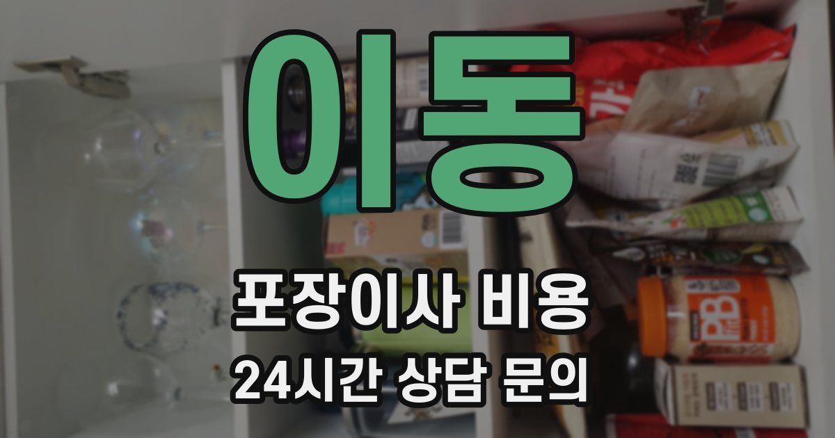 이동 포장이사 비용