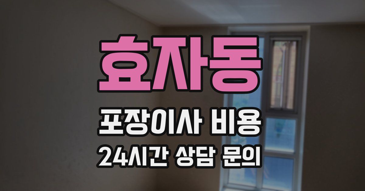 효자동 포장이사 비용