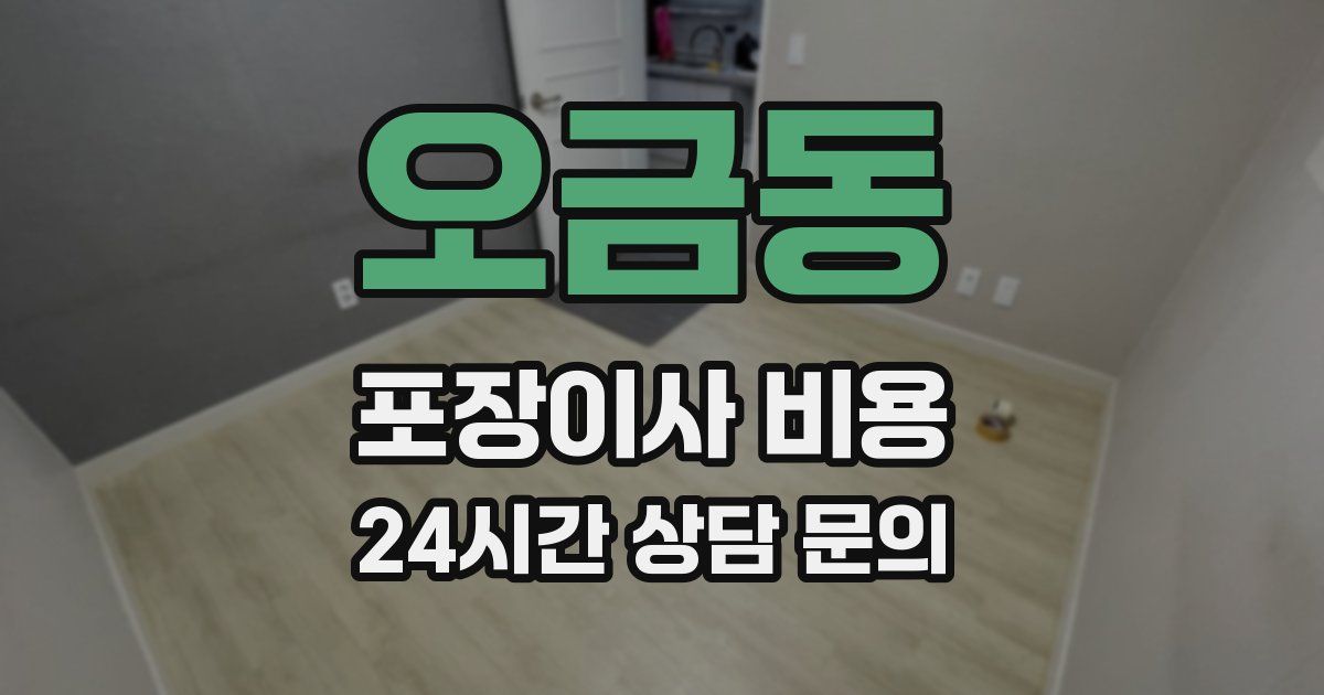 오금동 포장이사 비용