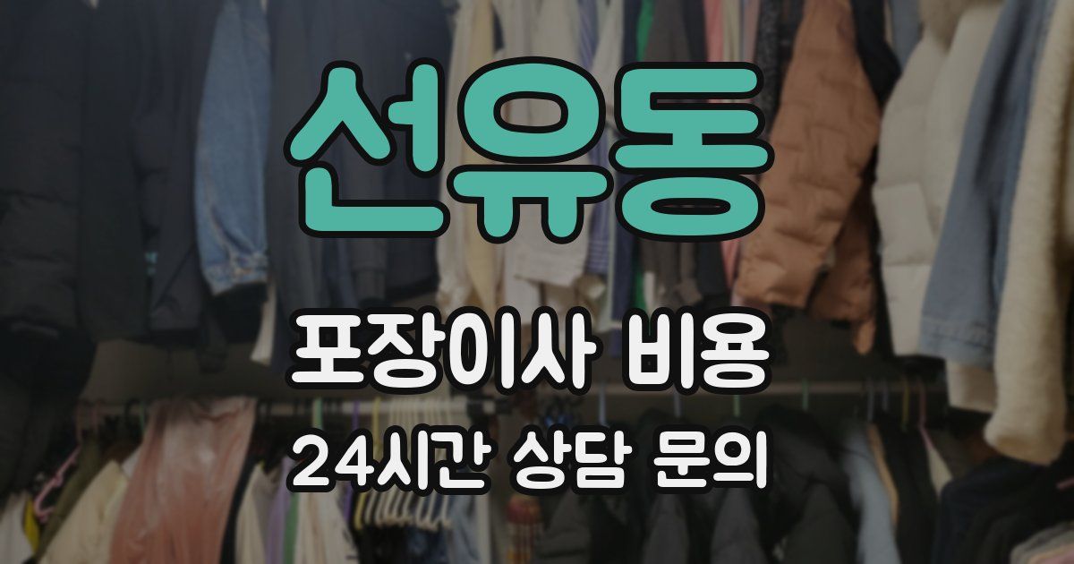 선유동 포장이사 비용