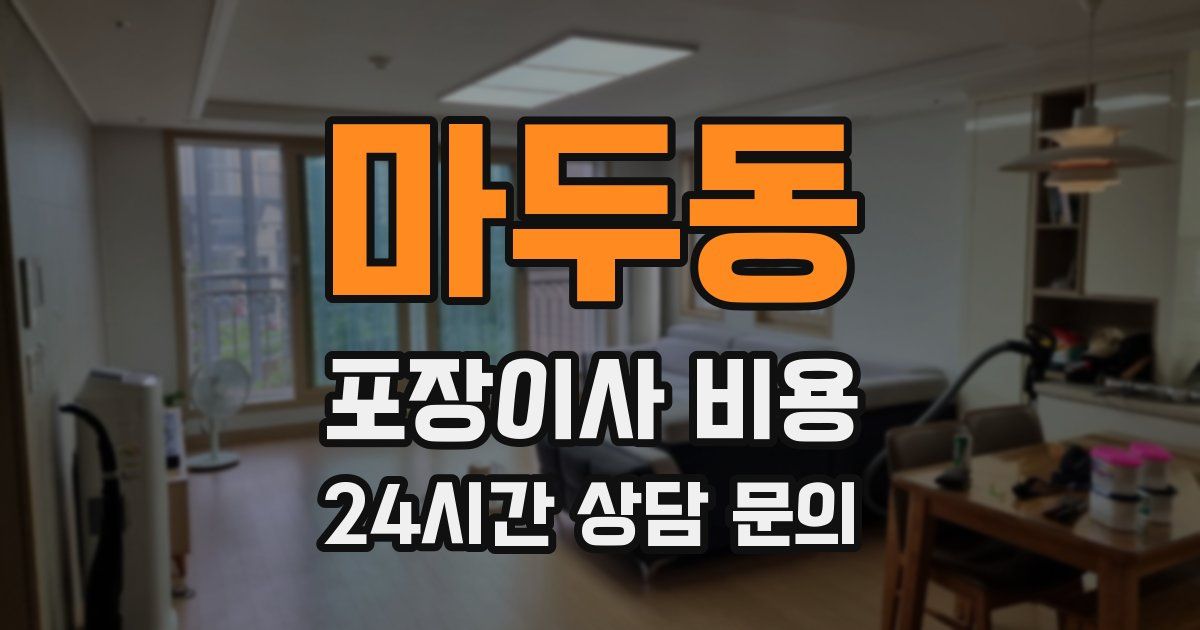 마두동 포장이사 비용