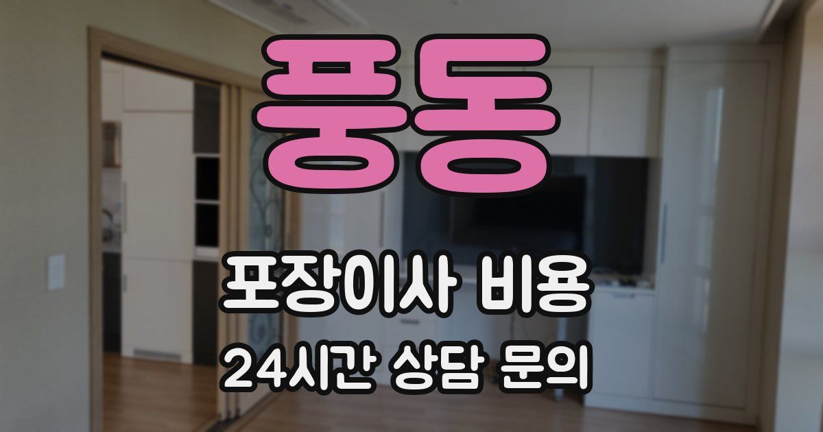 풍동 포장이사 비용