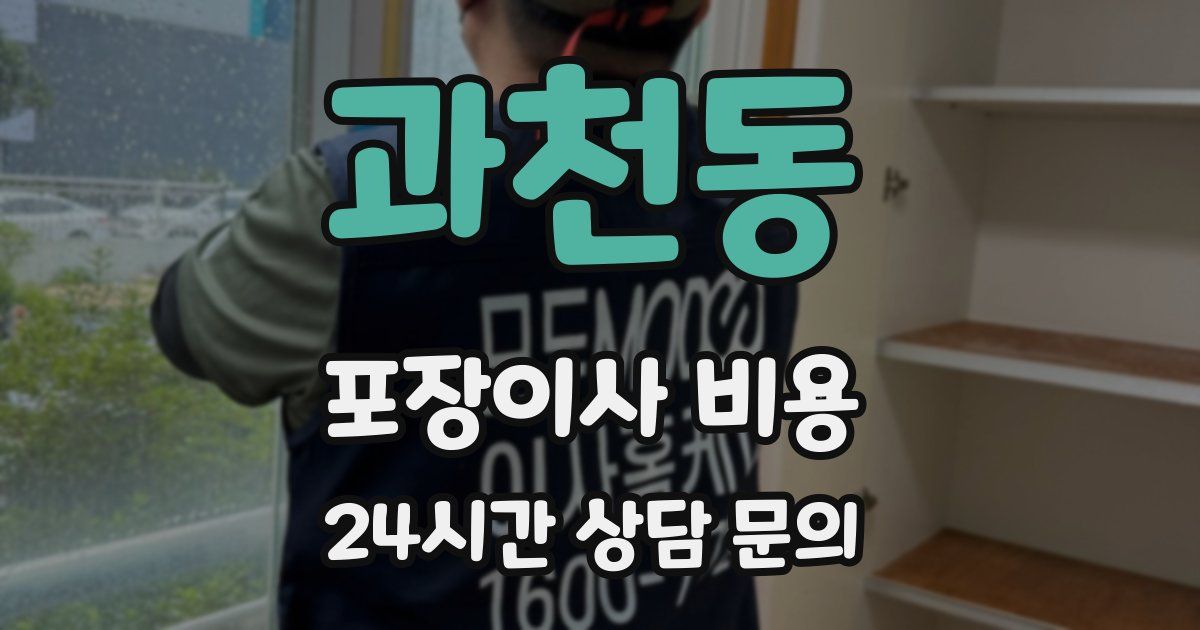 과천동 포장이사 비용