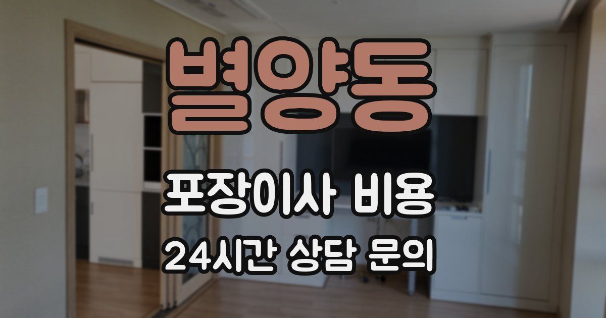 별양동 포장이사 비용