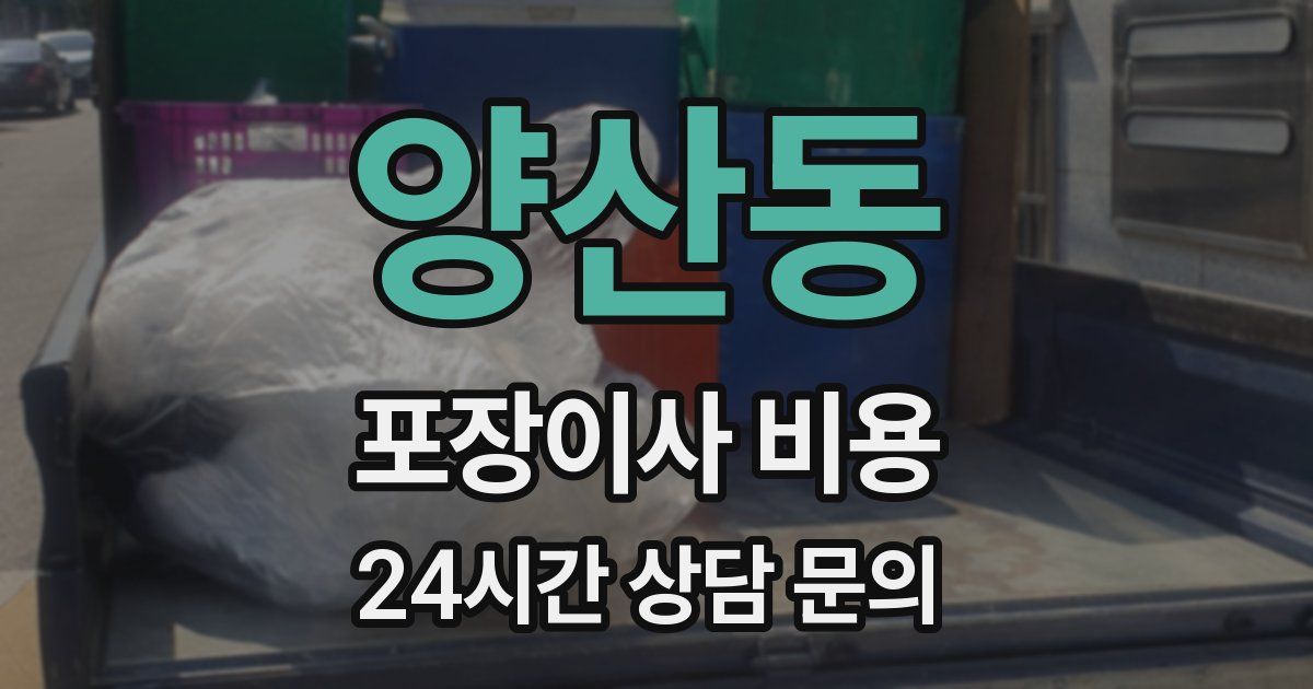 양산동 포장이사 비용