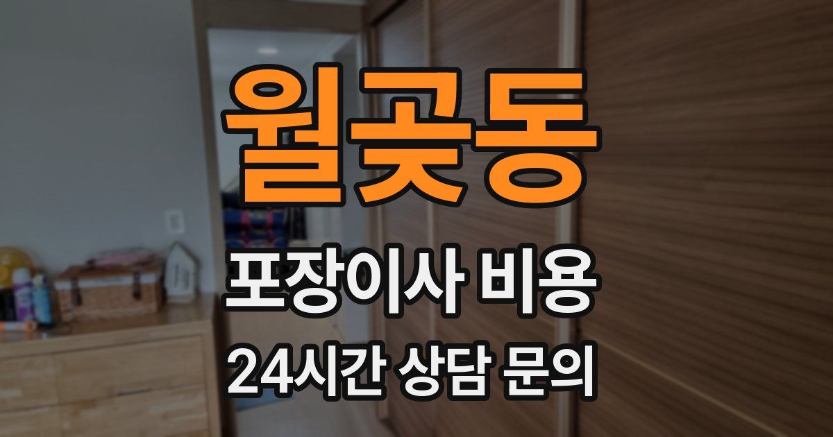 월곶동 포장이사 비용