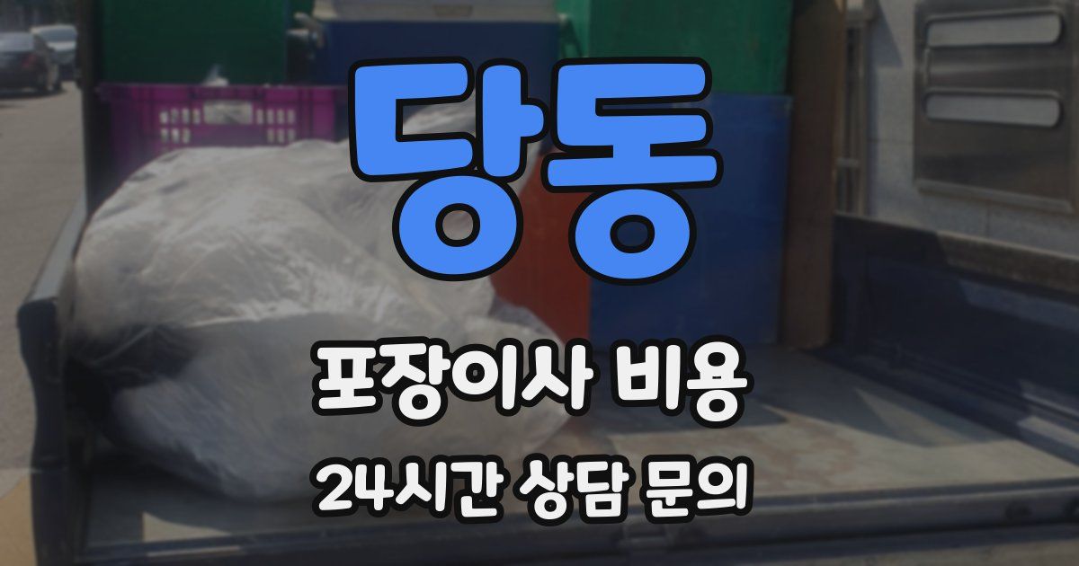 당동 포장이사 비용