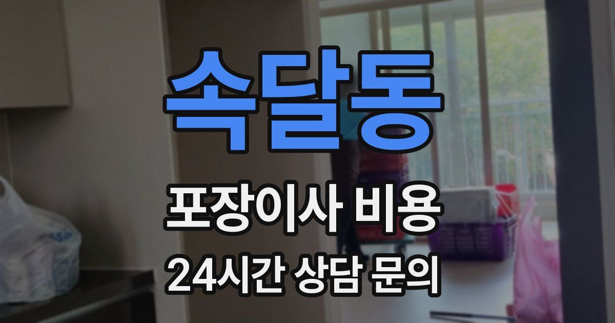 속달동 포장이사 비용