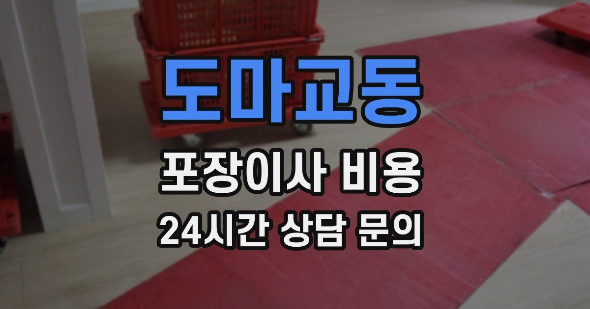 도마교동 포장이사 비용