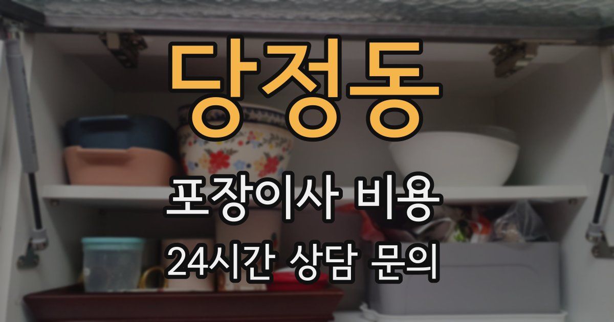 당정동 포장이사 비용