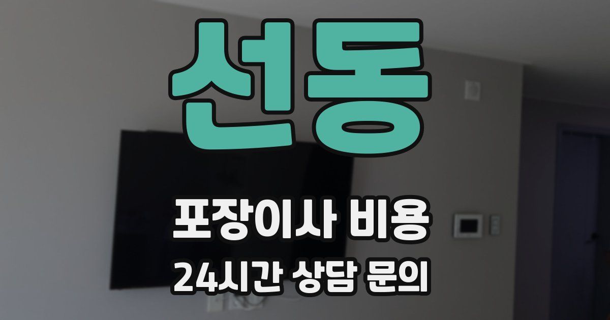 선동 포장이사 비용