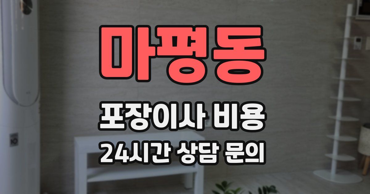 마평동 포장이사 비용