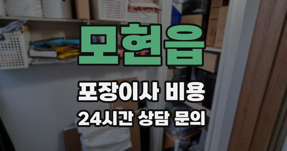 모현읍 포장이사 비용