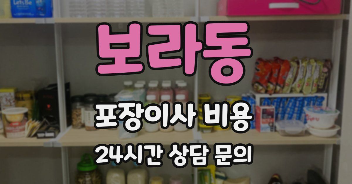 보라동 포장이사 비용