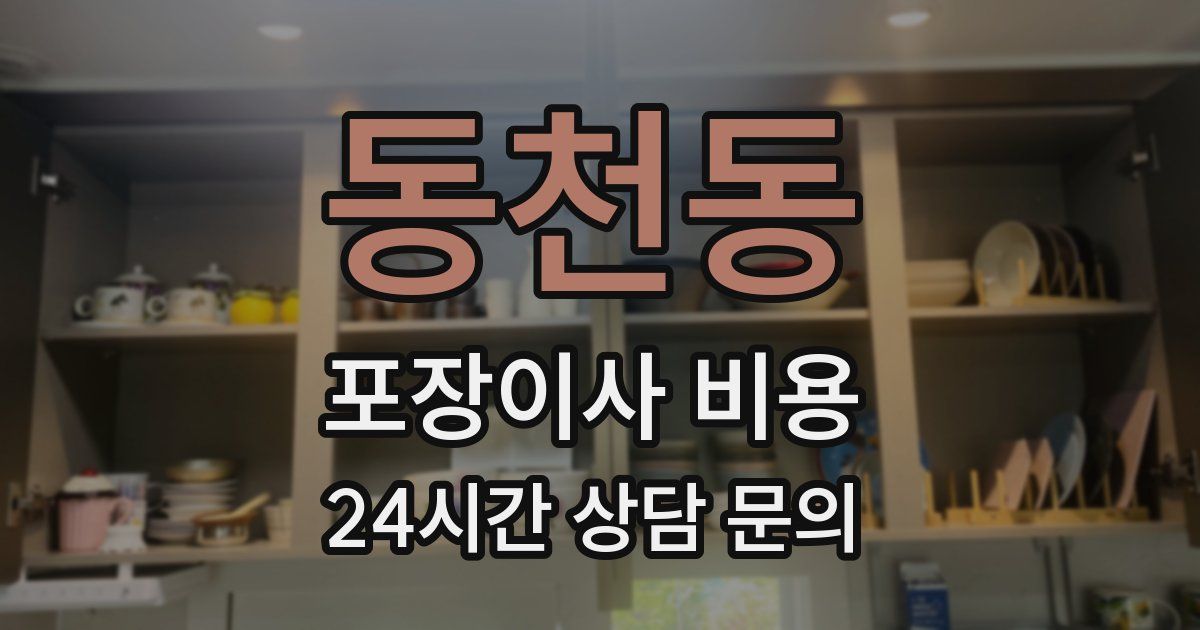 동천동 포장이사 비용