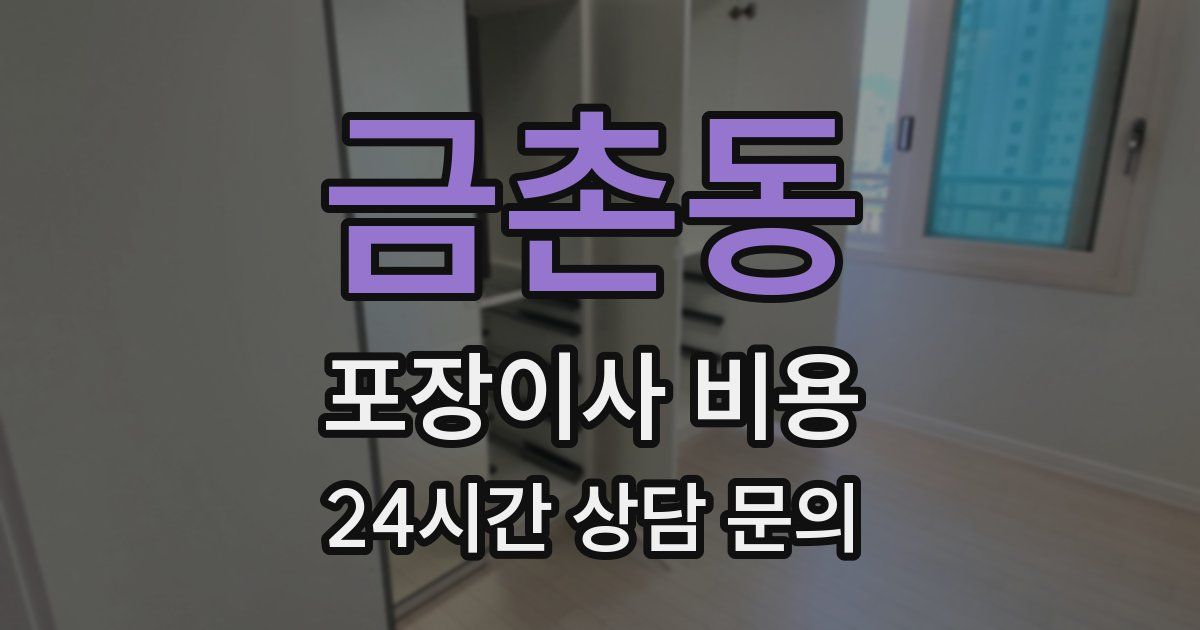 금촌동 포장이사 비용