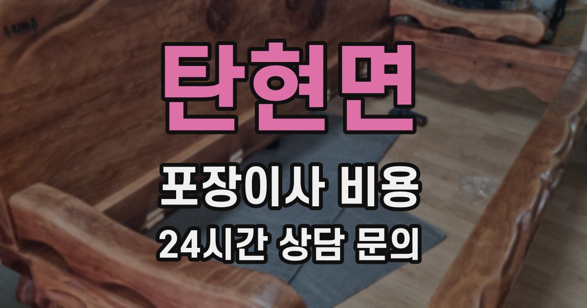 탄현면 포장이사 비용