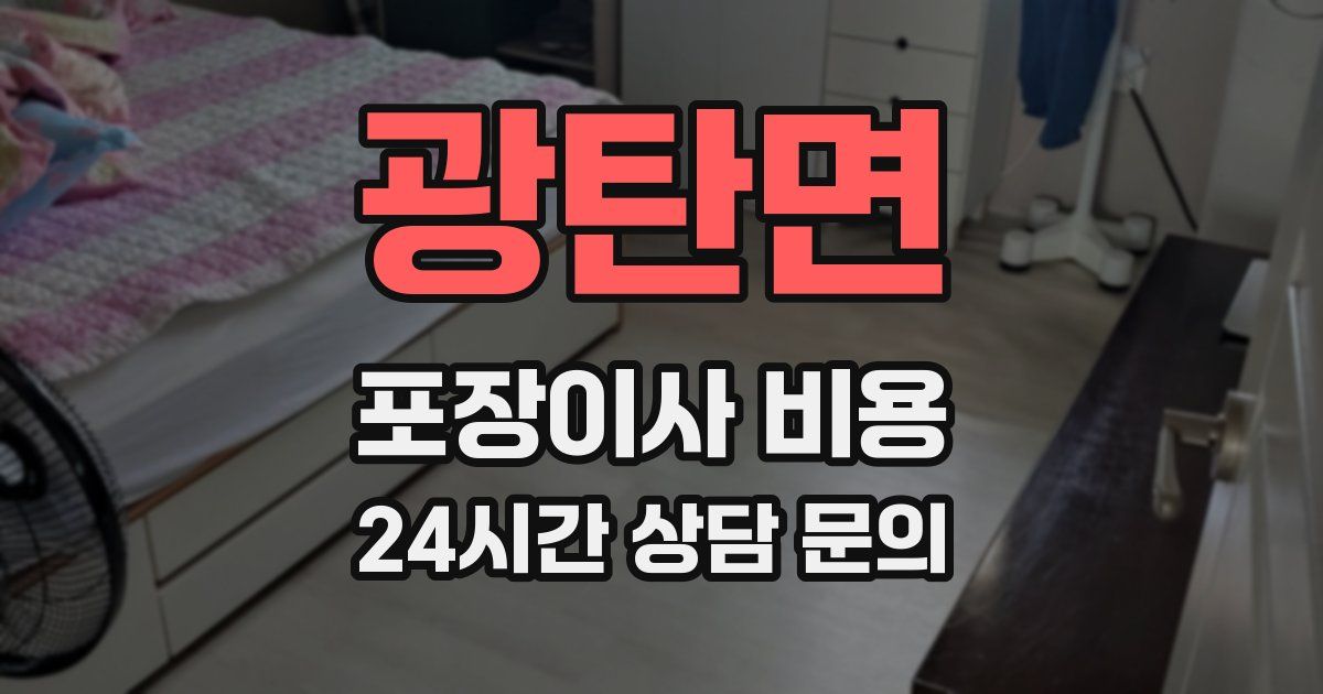 광탄면 포장이사 비용
