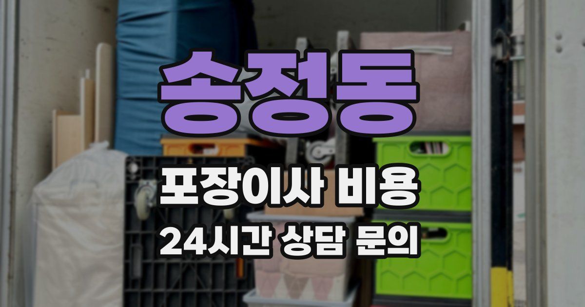 송정동 포장이사 비용