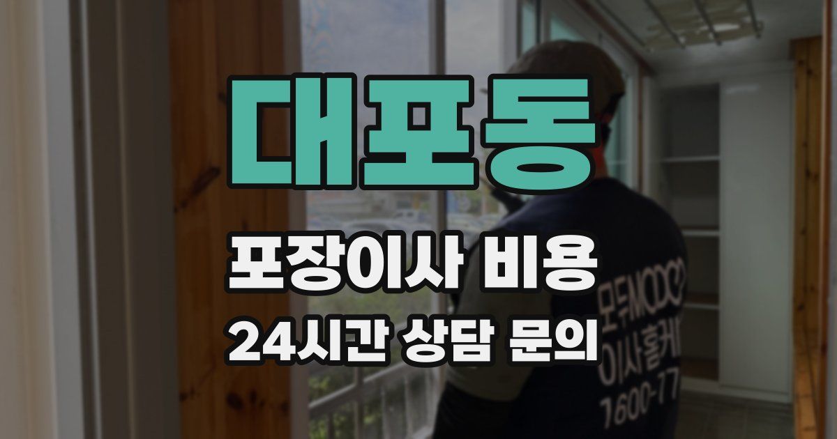 대포동 포장이사 비용