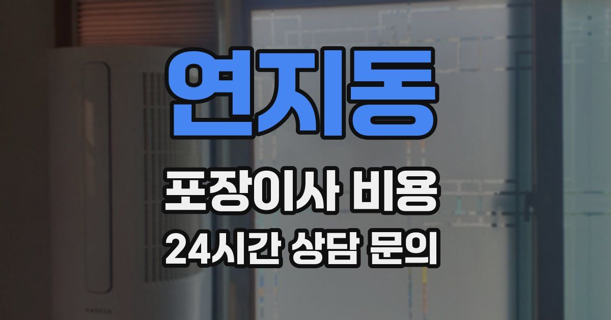 연지동 포장이사 비용