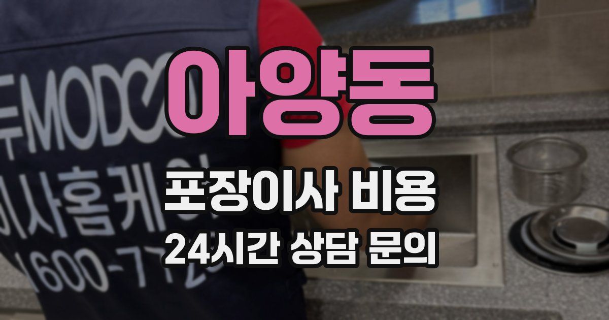 아양동 포장이사 비용