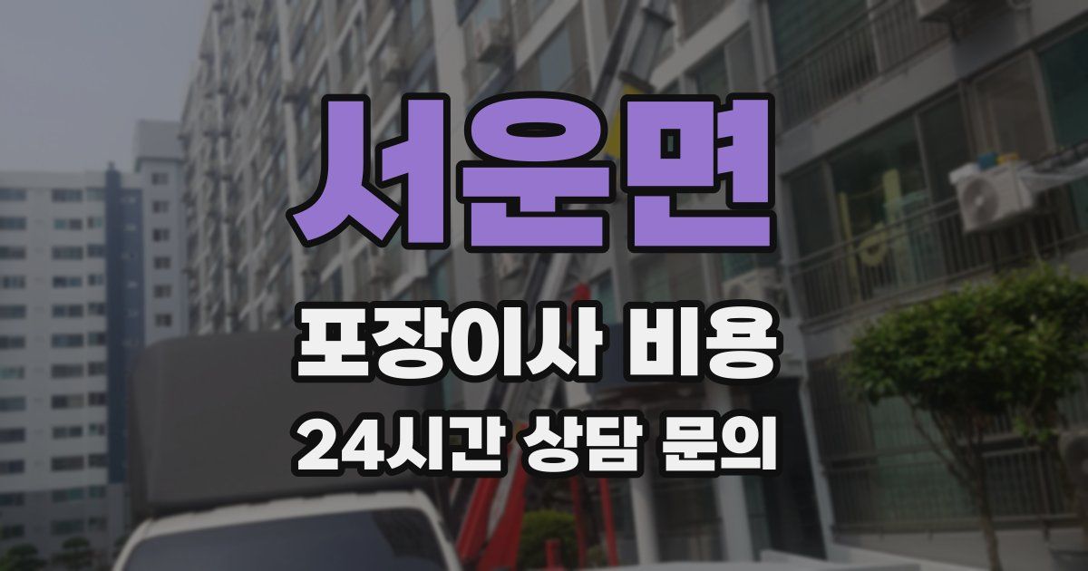서운면 포장이사 비용