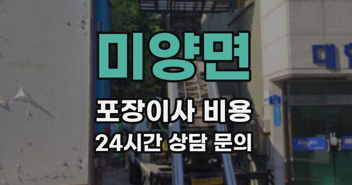 미양면 포장이사 비용