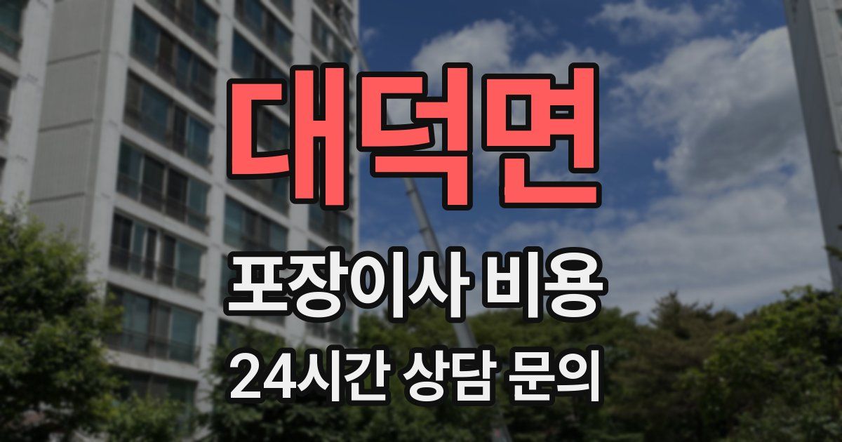 대덕면 포장이사 비용