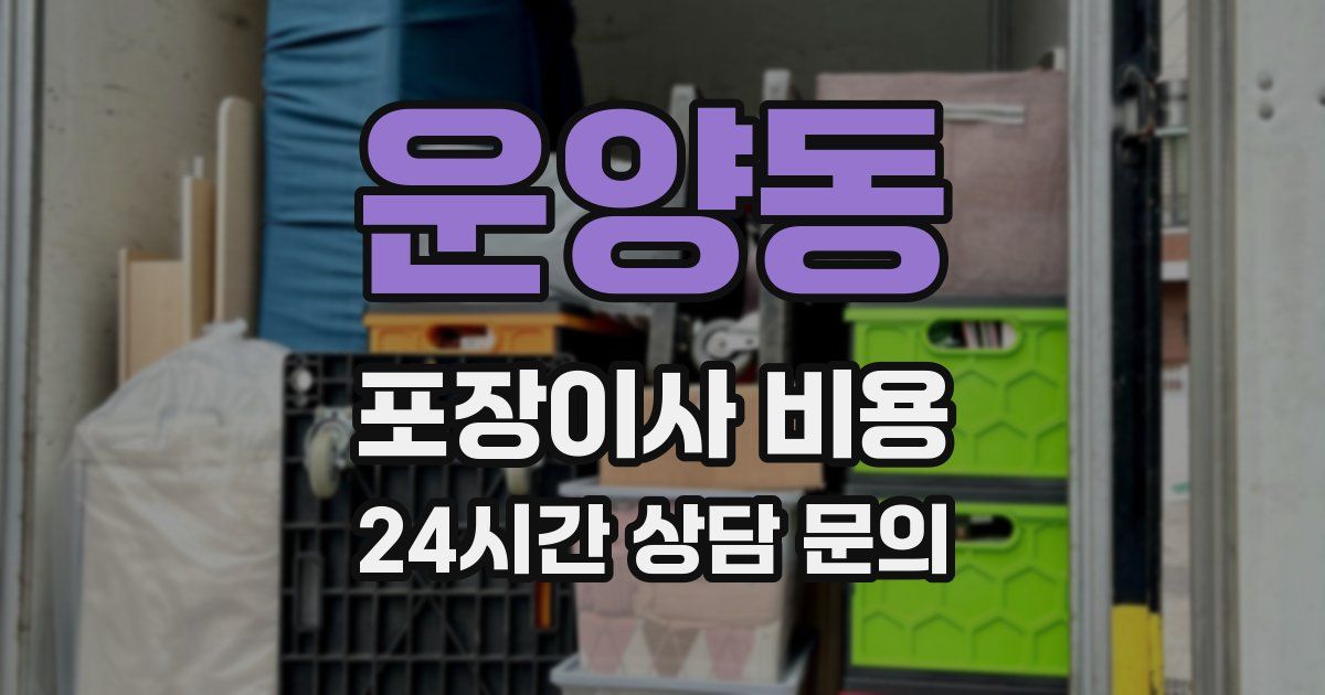 운양동 포장이사 비용