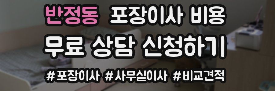 반정동 포장이사 비용