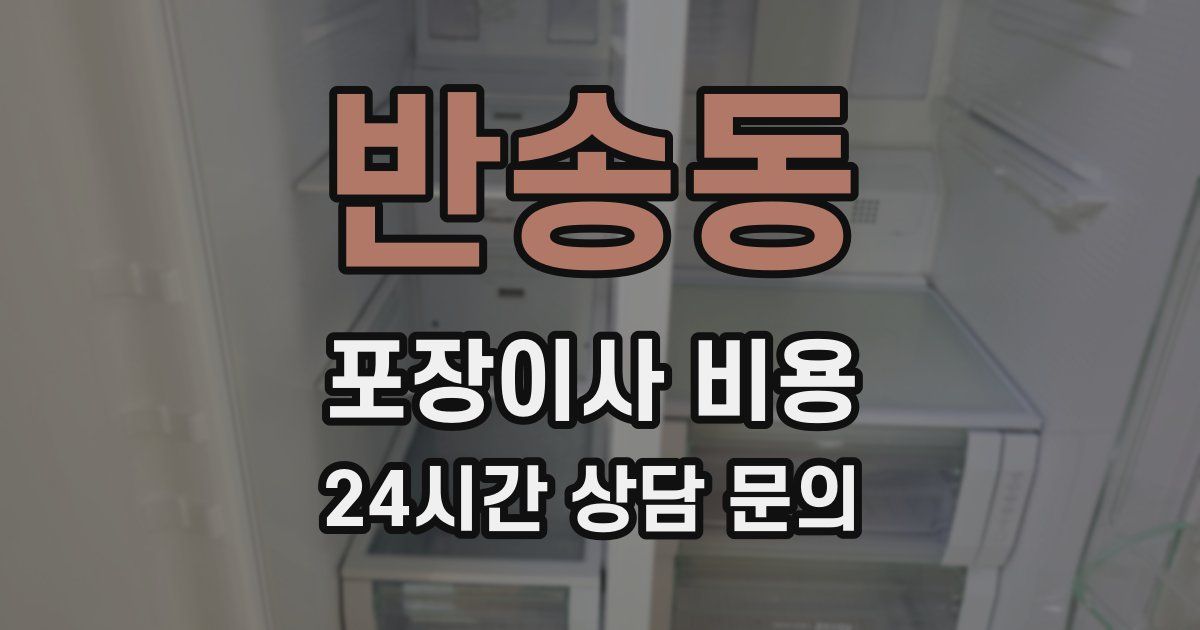 반송동 포장이사 비용