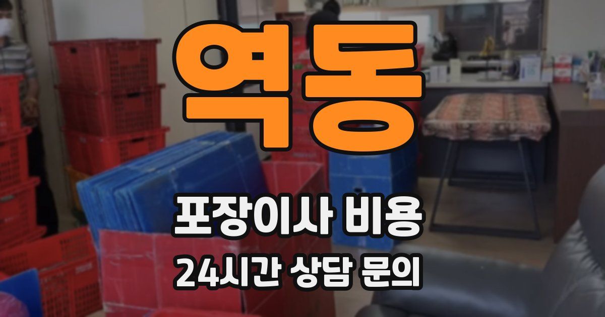 역동 포장이사 비용
