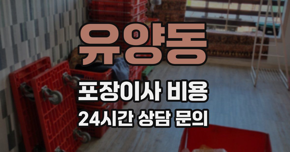 유양동 포장이사 비용