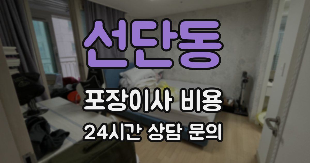 선단동 포장이사 비용