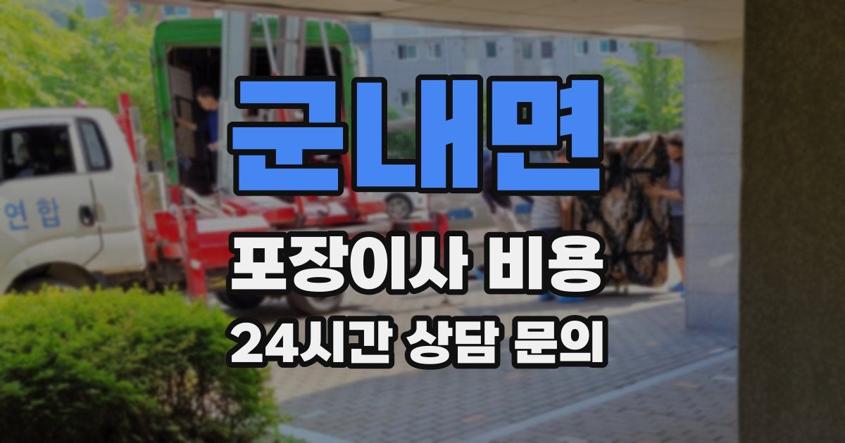 군내면 포장이사 비용
