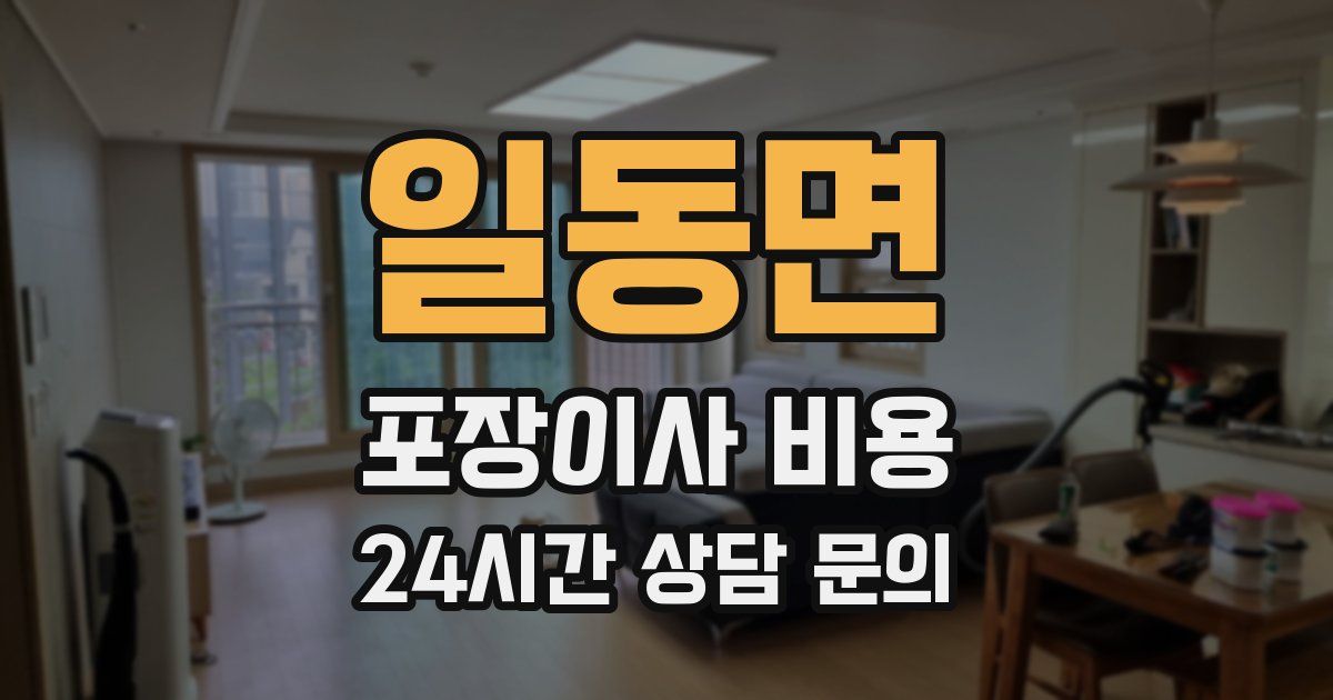 일동면 포장이사 비용
