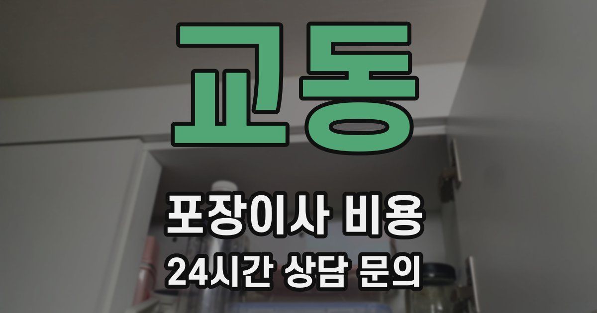 교동 포장이사 비용