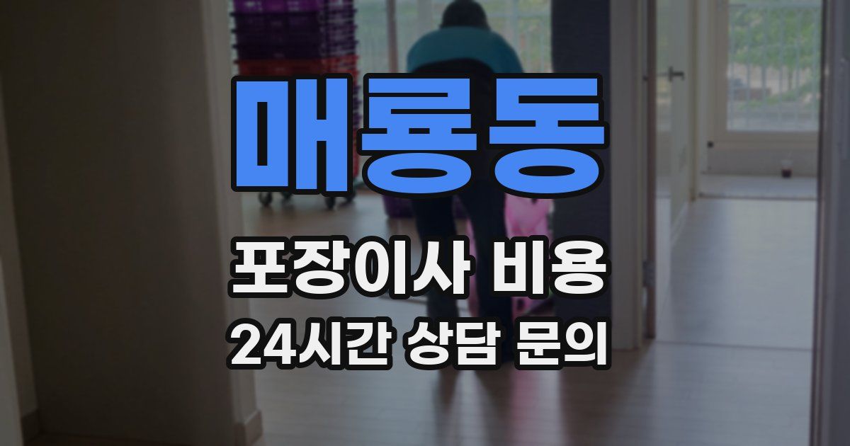 매룡동 포장이사 비용