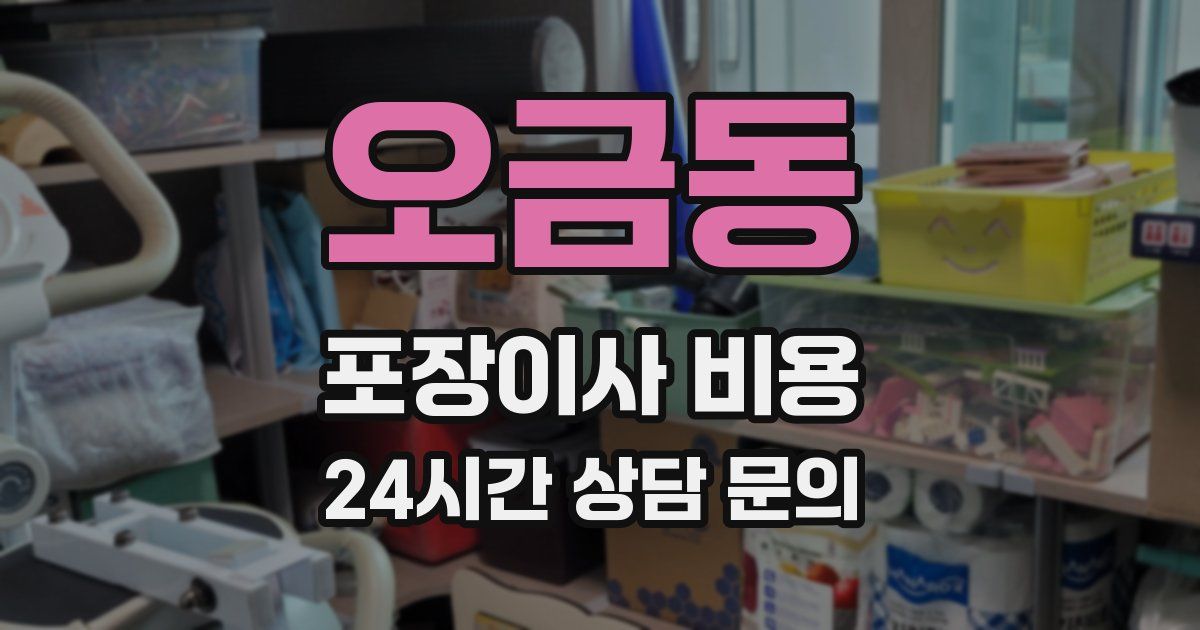 오금동 포장이사 비용