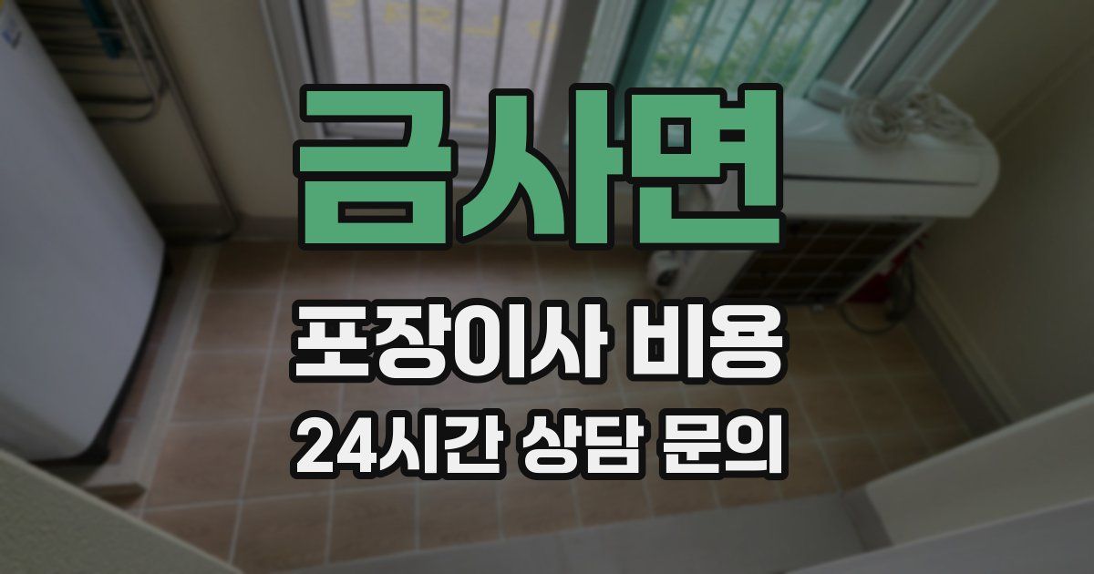 금사면 포장이사 비용