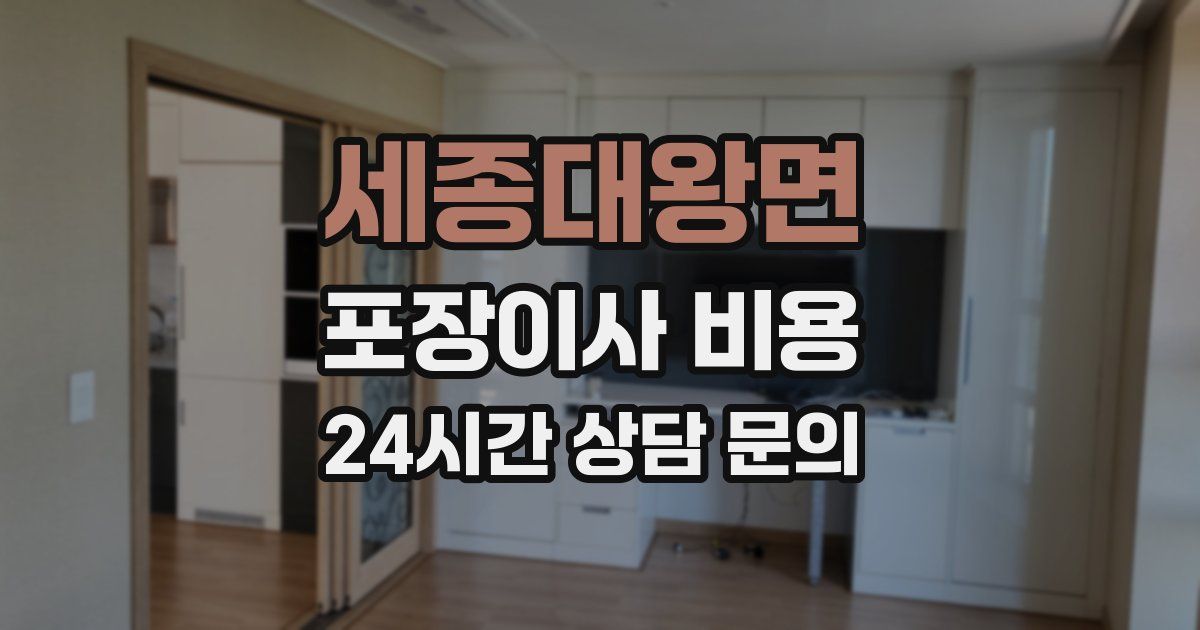 세종대왕면 포장이사 비용