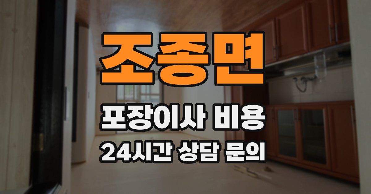 조종면 포장이사 비용