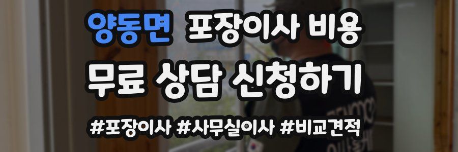 양동면 포장이사 비용