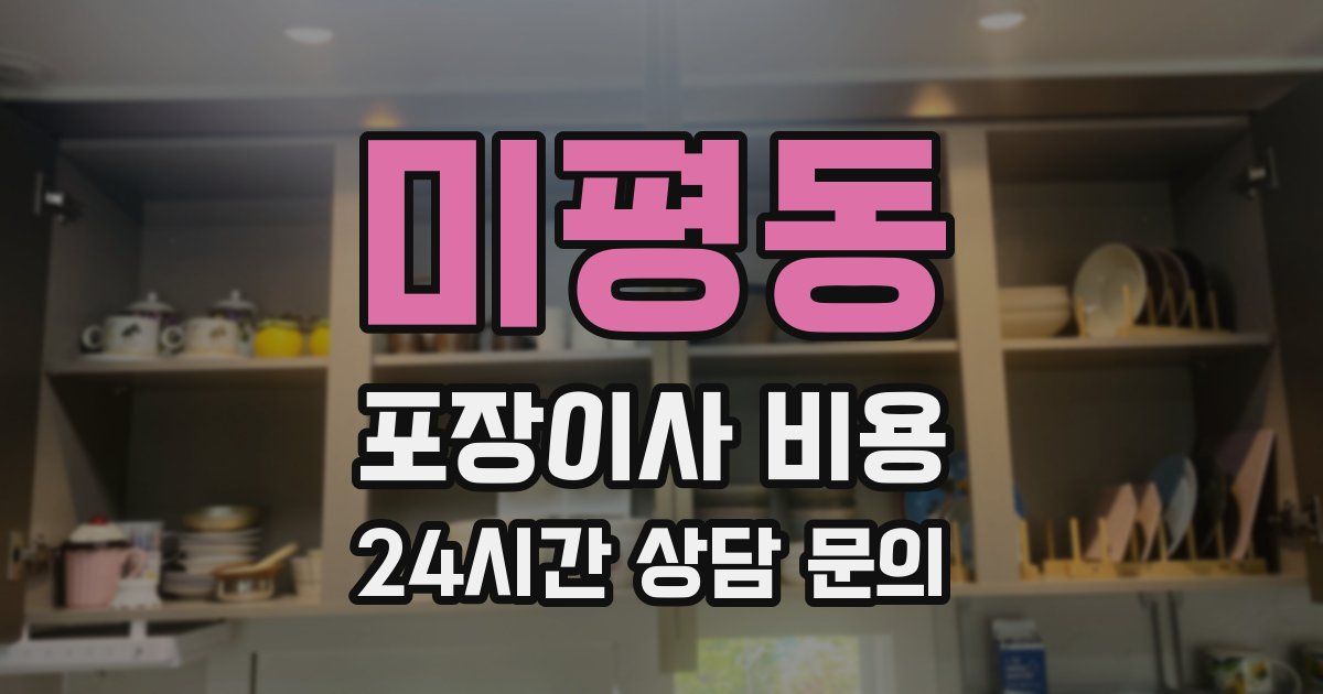 미평동 포장이사 비용