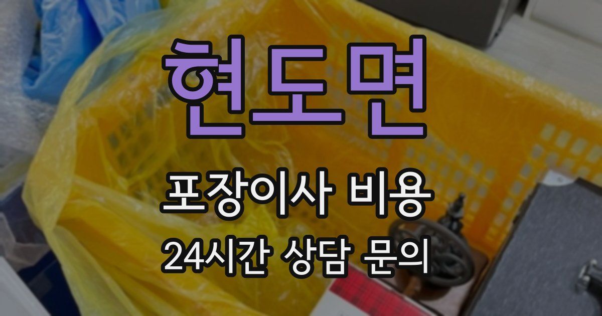 현도면 포장이사 비용