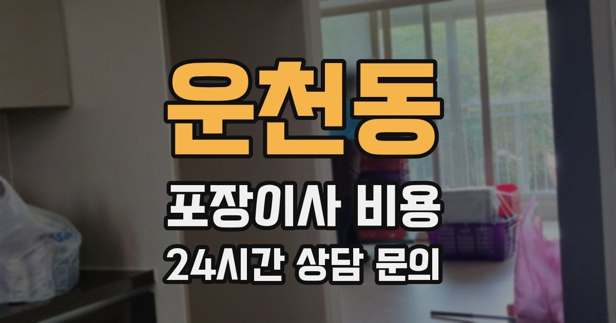 운천동 포장이사 비용