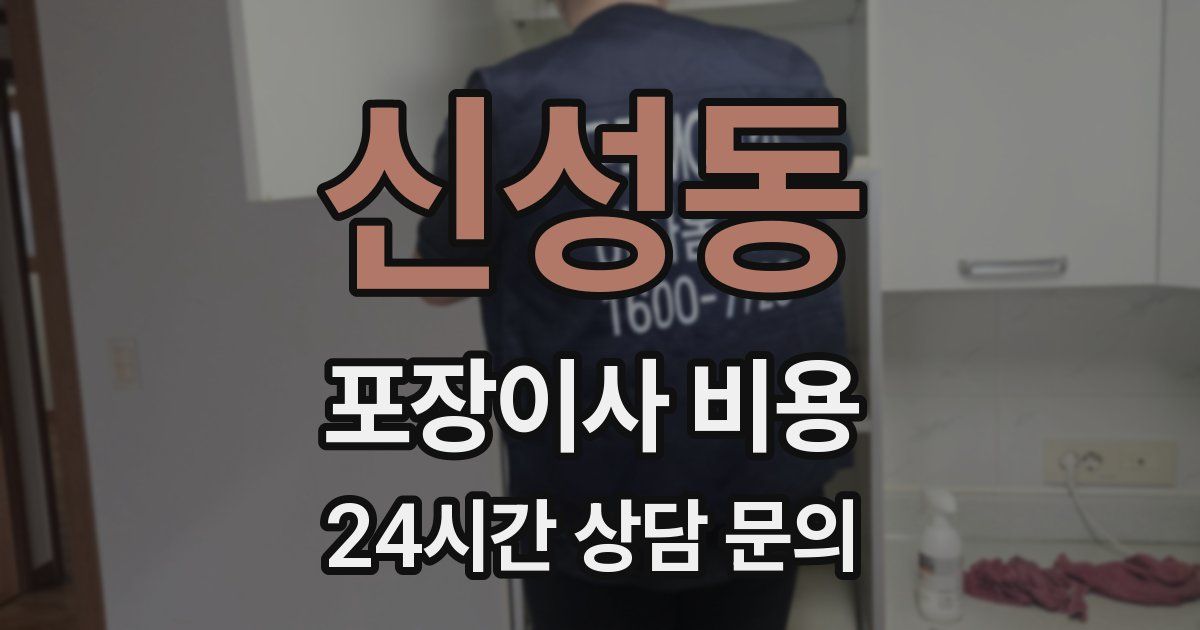 신성동 포장이사 비용